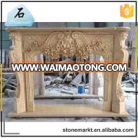 China natural stone insert decorative cultured marble fireplace surround